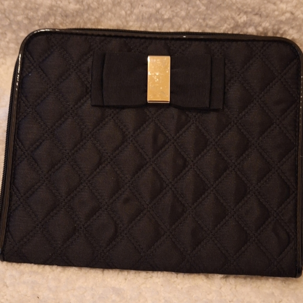 Quilted Black  Sleeve with Bow Accent